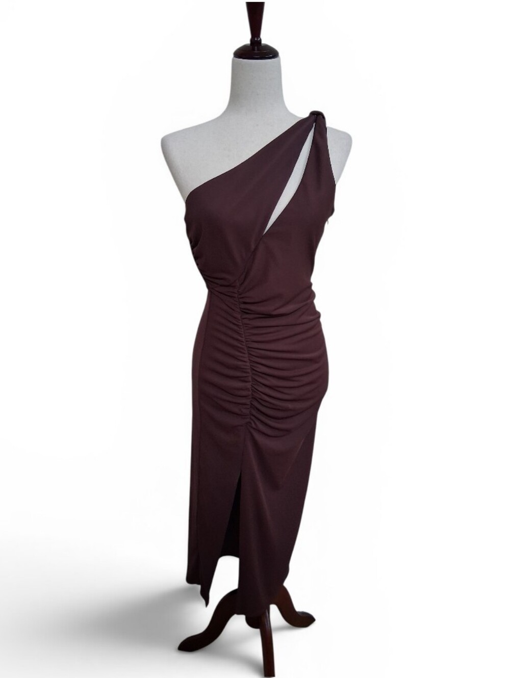 Dundas X Revolve Kate Midi Dress Chocolate Brown Sz S - Picture 4 of 6